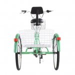 Adult Tricycle, Three Wheel Cruiser Bike, 24 Inch Trike Wheels, Cargo Basket, Adjustable Handlebars, Green