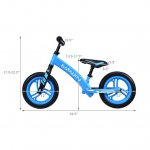 Costway Babyjoy 12'' Balance Bike Kids No-Pedal Learn To Ride Pre Bike w/ Adjustable Seat Blue