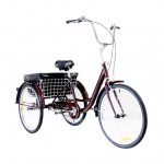 20" 3-Wheel Bike Adult Tricycle Comfort Cruiser w/ Basket dust bag & lock RED