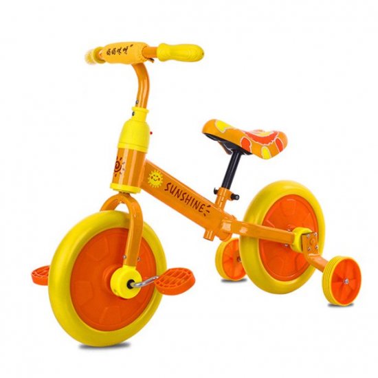 SINGES 12\'\' Kids Balance Bike Toddler Walking Training Push Sport Bikes with Removable Pedal & Auxiliary Wheel for Toddlers