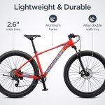 Schwinn Axum DP Mountain Bike with mechanical seat post, Large 19 inch mens style frame, red