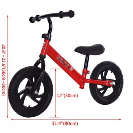 Stoneway Kids Balance Bike without Pedal, Starter Toddler Training Bike, 12'' Wheels Learn To Ride Pre Bike Sport Training Bicycle, with Lightweight Frame and Adjustable Handlebar & Seat