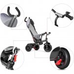 besrey 4 in 1 Toddler Baby Stroller Tricycle, Adjustable Canopy,Safety Harness, Convertible Toddler stroller Trike with Handle for Kids Boys Girls 1 to 6 Years Old, Gray