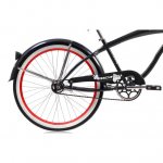 Micargi ROVER 24" Mens Beach Cruiser-Matte Black/ Red Rim