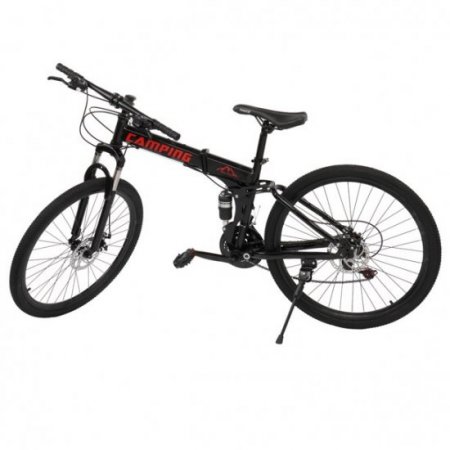 Linen Purity Folding Mountain Bike 24 Inch 21 Speed Black