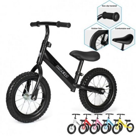 Stoneway Kids Balance Bike with Rubber Tires, Balance Bike for 2-4 Years Old Kids Training Bicycle Toddler Balance Bike Kids Bicycle Children Learn To Ride Bike Walking Partner Beginner Rider Training No-Pedal