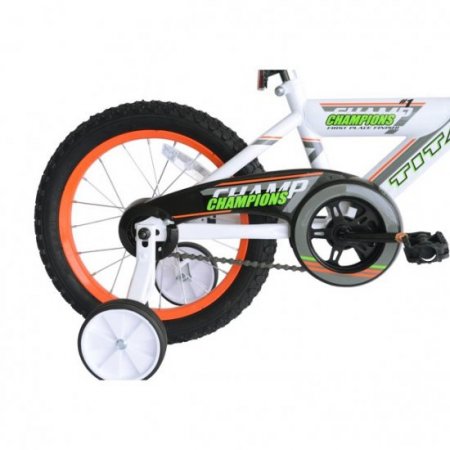 TITAN Champion 16-Inch Boys BMX Bicycle with Training Wheels, White