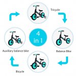 SINGES 12'' Kids Balance Bike Toddler Walking Training Push Sport Bikes with Removable Pedal & Auxiliary Wheel for Toddlers