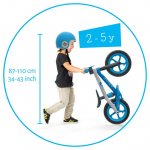 Chillafish Chillafish Bmxie 2 lightweight balance bike with integrated footrest and footbrake, for kids 2 to 5 years, 12" inch airless rubberskin tires, adjustable seat without tools, blue