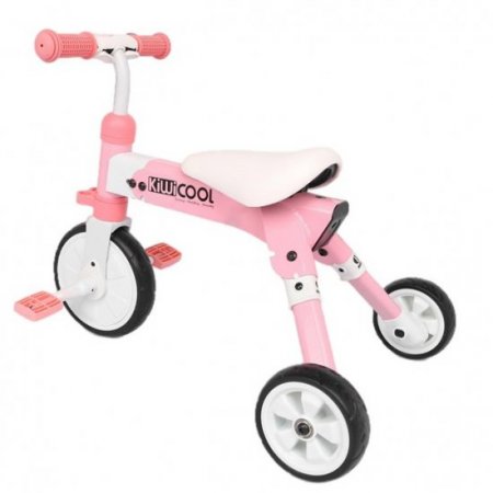 Pgyong 2 in 1 Folding Kids Tricycle for Toddlers, 3 Wheels Folding Walk Trike with Removable Pedal for Boys Girls, Pink