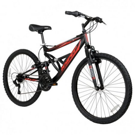 Hyper Bicycles 26" Shocker Men's Dual Suspension Mountain Bike, Black