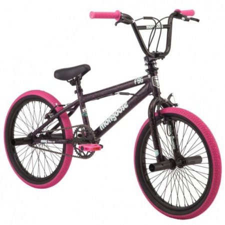 Mongoose FSG BMX Bike, 20-inch wheels, single speed, black / pink