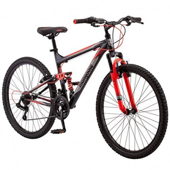 Mongoose Status 2.2 Bicycle-Color:Black,Size:26\",Style:Men\'s Full/Susp