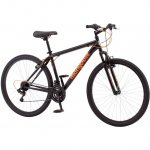 Mongoose Excursion Mountain Bike, Men's, 27.5", Black/Orange