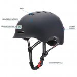 Anself Riding Helmet With Light Scooter Safety Helmet Electric Bicycle Safety Helmet With Flashing Light Safety Cap Protective Helmet With Light