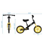 LALAHO Kids Balance Bike Height Adjustable Yellow