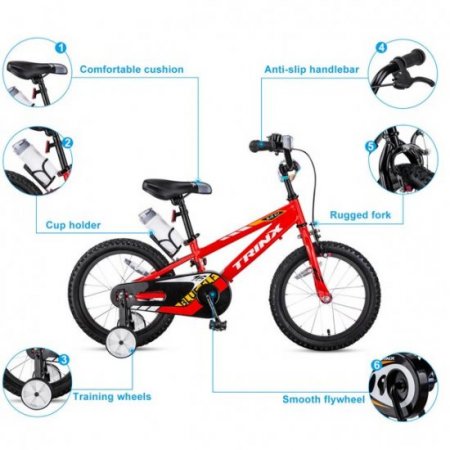 PROKTH 16 inch Kids BIke Boys And Girls Kids Bicycle With Training Wheels, Kickstand and Drink Water Holder