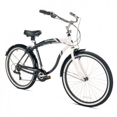 Oakwood Men's 26 Inch White Wall Tire Cruiser Bike with 7 Speed Gear Shift