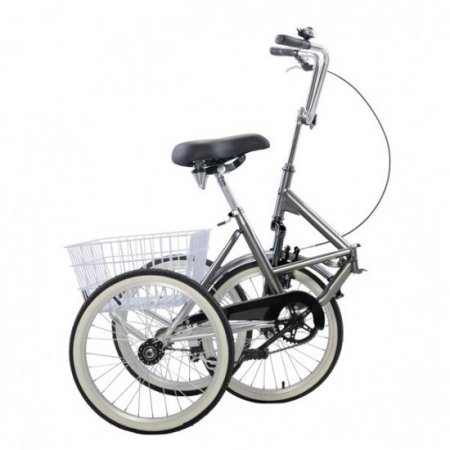 20" Unisex Folding Adult Tricycle Folding Tricycle Bike 3 Wheeler Bicycle Portable Tricycle Wheels Gray