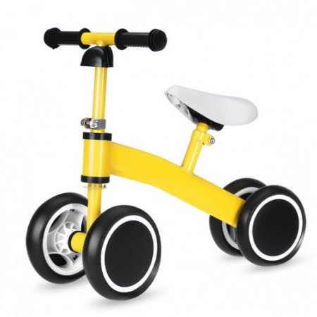 S-morebuy Baby Balance Bike Balance Bike for Kids 4 Wheels Adjustable Seat Height Balance No Pedal for 1-3 Year Old Kids