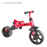 Yvolution Yvolution Y Velo Flippa Red 4-in-1 Toddler Trike to Balance Bike, Ages 2-5 Years