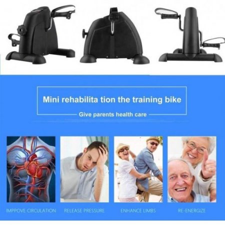 The Power Wear Mini Exercise Bike, AGM Digital Under Desk Bike Foot Cycle Arm & Leg Peddler Machine with LCD Screen Displays