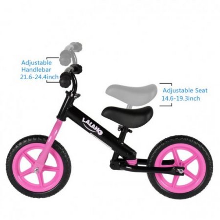 Zimtown Zimtown Kids Balance Bike without Pedal Height Adjustable Toddler Balance Training Bike,Pink