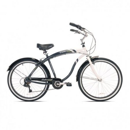 Oakwood Men's 26 Inch White Wall Tire Cruiser Bike with 7 Speed Gear Shift