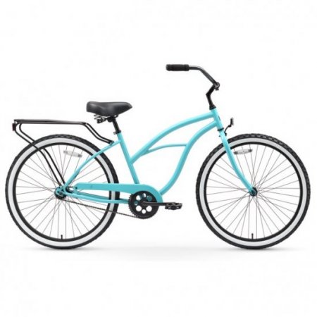 sixthreezero Around The Block Women's Single Speed Beach Cruiser Bicycle, 24" Wheels and 17.5" Frame, Teal