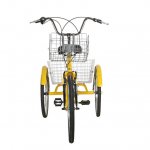 Akoyovwerve Adult Tricycle with Rear Storage Basket for Recreation, Shopping - 24-inch wheels - Yellow