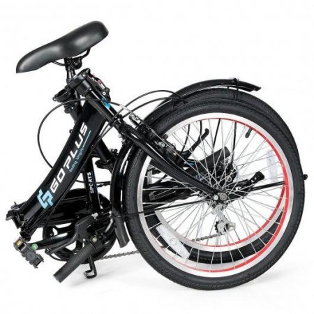 20" Lightweight Adult Folding Bicycle Bike with 7-Speed Drivetrain Dual V-Brakes