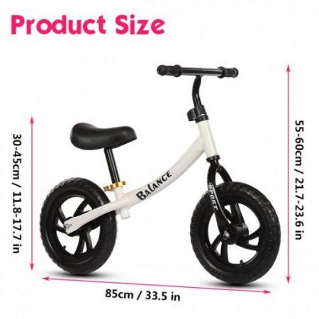 HUNZl Kids Balance Bike, Toddler Sport Balance Bike Footrest Lightweight Adjustable Seat Handlebar Height 10-12