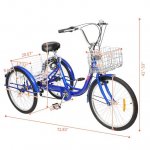 EasingRoom Three Wheel Cruiser Bike 7 Speed, Adult Trikes 26" Wheels, Blue