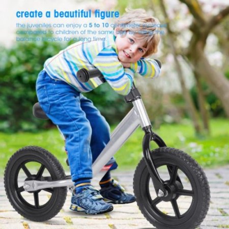 Fdit FDIT Kids Balance Bicycle 4 Colors 12inch Wheel Carbon Steel Children No-Pedal Bike, No-pedal Bicycle, No-pedal Bike