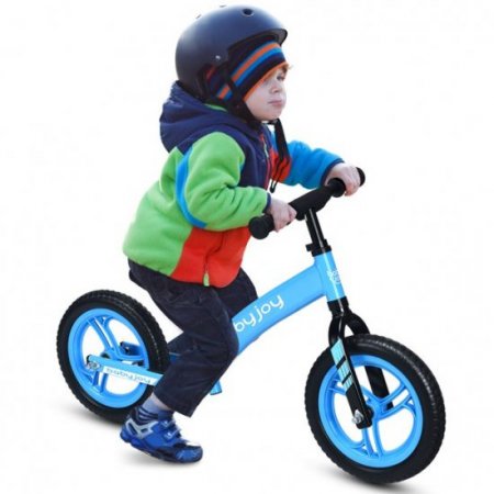 Costway Babyjoy 12'' Balance Bike Kids No-Pedal Learn To Ride Pre Bike w/ Adjustable Seat Blue