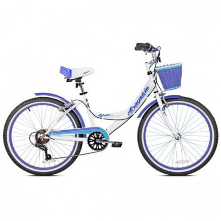 Kent 24" Bayside Multi-Speed Girl's Bike, White/Purple