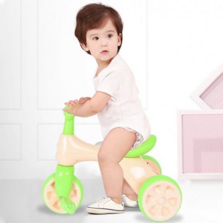 Cartoon Baby Balance Bike, Tricycle with Storage Box, Indoor Outdoor ,2-4 Age