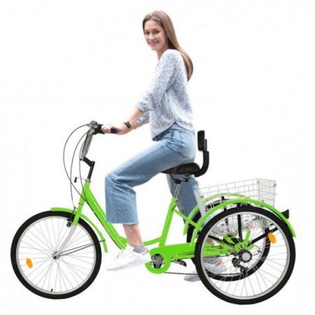 WMHOK-Green Adult Tricycle for Shopping W/Installation Tools