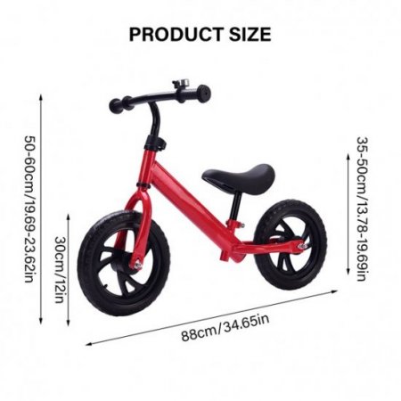 KUDOSALE Balance Bike 12" Blue, Toddler Air Tire Training No Pedal Push Bicycle for Kids Age 3 to 5 years