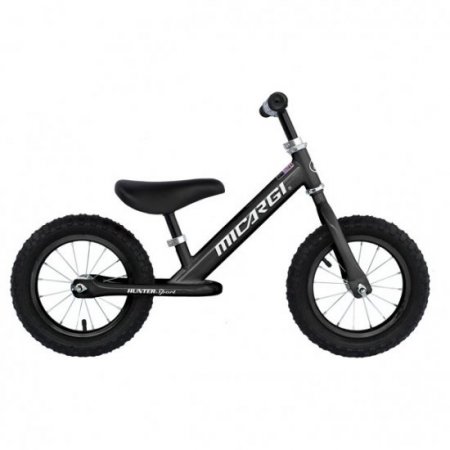 Micargi 12" HUNTER SPORT Balance Bike Steel Frame No-Pedal Black Rims with Air Tire: Black