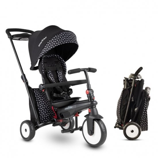 smarTrike STR5, 7-in-1 Folding baby Stroller Tricycle, 9M+ - B&W