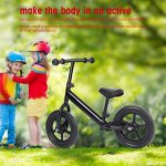 Walfront WALFRONT No-pedal Balance Bicycle, 12inch Wheel Carbon Steel Kids Balance Bicycle Children No-Pedal Bike