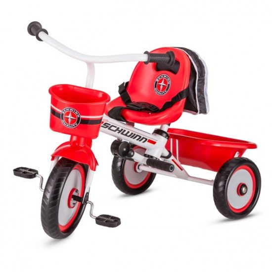 Schwinn Easy-Steer Tricycle with Push/Steer Handle, ages 2 - 4, red toddler bike