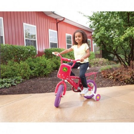 TOMY - John Deere 12 Inch Girls Bicycle, Pink