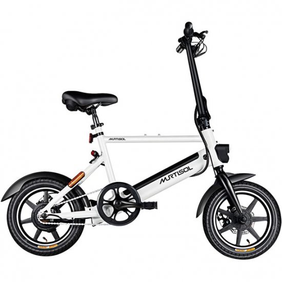 Murtisol 14 inch Folding Aluminum Bike 3 Speed Shift Foldable Handle Lightweight Electric Commuter Removable Large-capacity hidden lithium Battery Pedal Assist Power 14\"