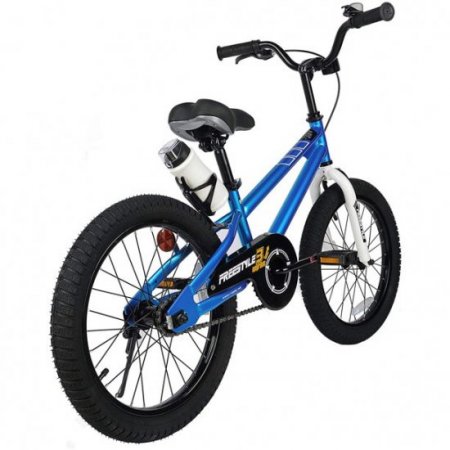 RoyalBaby Freestyle Kids Bike 18inch Girls and Boys Kids Bicycle Blue with Kickstand