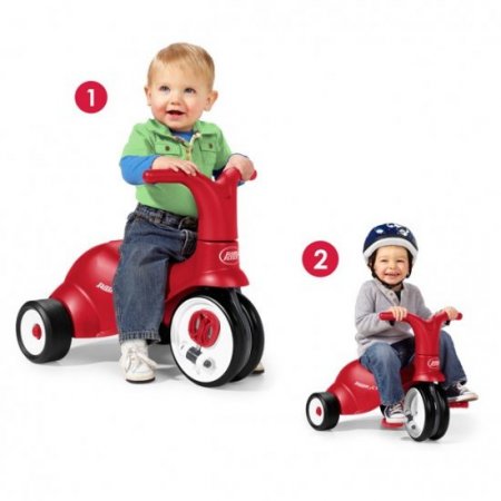 Radio Flyer, Scoot 2 Pedal, 2-in-1 Ride-on and Tricycle, Red