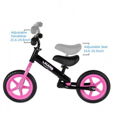 MEROTABLE Clearance Sale 33.8 x16.9inches Sport Balance Bike, Pro Lightweight No-Pedal Toddlers Bike Walking Bicycle Ultra-Cool Push Bikes/Air-Filled Rubber Tires for Kids Ages 2-5 Years Old pink