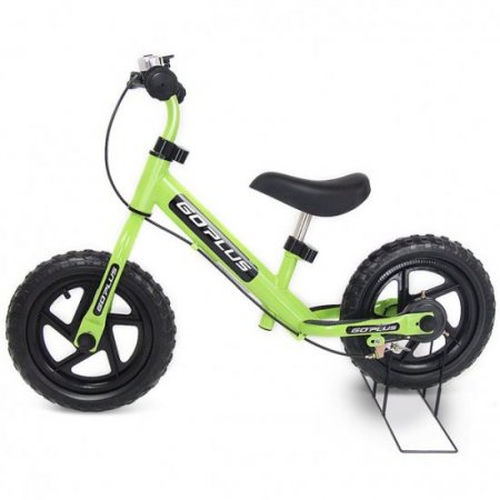 Costway Goplus 12'' Green Kids Balance Bike Children Boys & Girls with Brakes and Bell Exercise