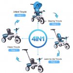 Gymax Blue Baby Stroller Tricycle Detachable Learning Toy Bike